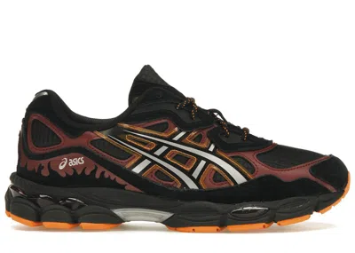 Pre-owned Asics Men's  Gelnyc Naruto Uzumaki Shippuden Sneakers In Black/burgundy In Multi