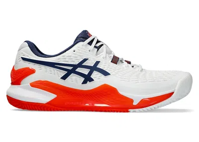 Pre-owned Asics Men's  Gelresolution 9 Clay Sneakers In White/blue Expanse