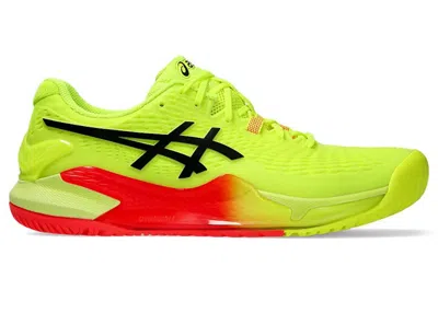 Pre-owned Asics Men's  Gelresolution 9 Paris Sneakers In Safety Yellow/black In Multi