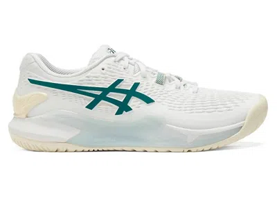 Pre-owned Asics Men's  Gelresolution 9 Sneakers In White/pitch Green In Multi