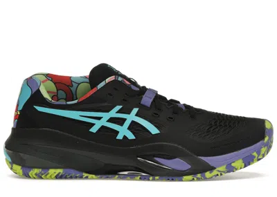 Pre-owned Asics Men's  Gelresolution X Padel L.e. Sneakers In Black/energy Aqua