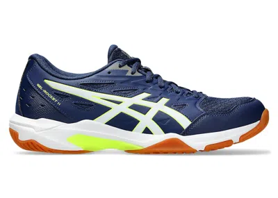 Pre-owned Asics Men's  Gelrocket 11 Sneakers In Blue Expanse/safety Yellow