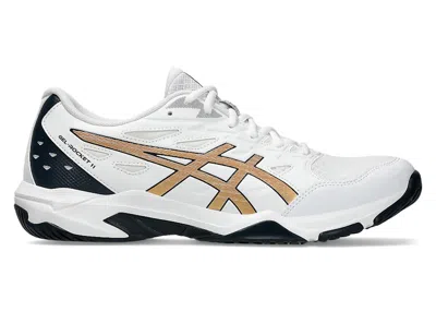 Pre-owned Asics Men's  Gelrocket 11 Sneakers In White/pure Gold