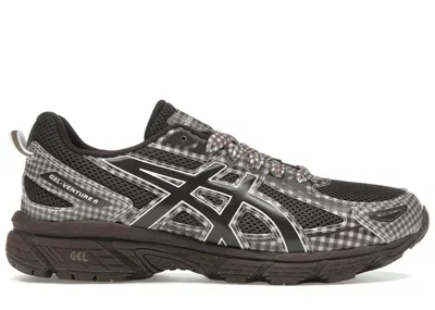Pre-owned Asics Men's  Gelventure 6 Story Mfg. Gingham Sneakers In Reddish Brown