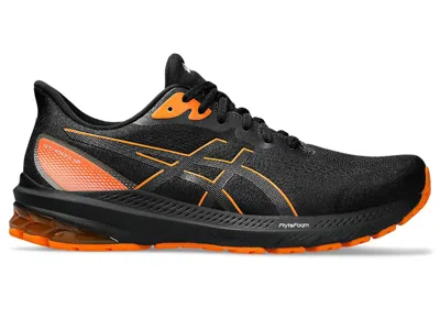 Pre-owned Asics Men's  Gt1000 12 Goretex Sneakers In Black/bright Orange In Multi