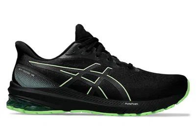 Pre-owned Asics Men's  Gt1000 12 Gtx Sneakers In Black/illuminate Green