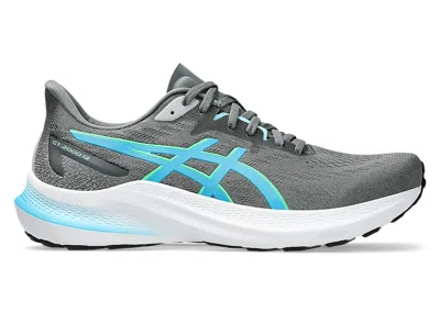 Pre-owned Asics Men's  Gt2000 12 Sneakers In Steel Grey/digital Aqua