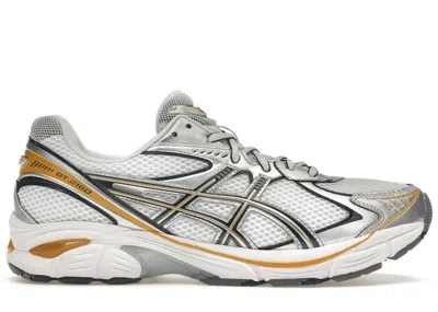 Pre-owned Asics Men's  Gt2160 Gold Sneakers In White/pure Silver