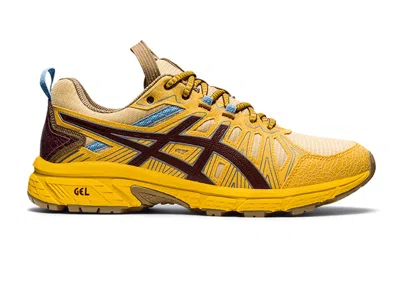 Pre-owned Asics Men's  Hn1s Gelventure 7 Sneakers In Yellow/maroon