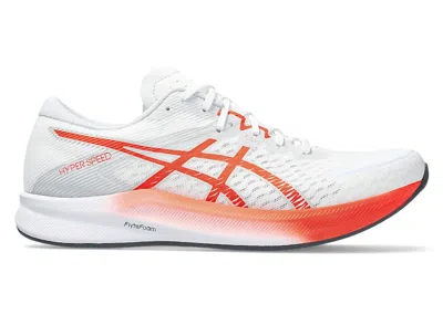 Pre-owned Asics Men's  Hyper Speed 3 Sneakers In White/sunrise Red