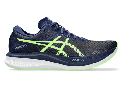 Pre-owned Asics Men's  Magic Speed 3 Sneakers In Blue Expanse/illuminate Green