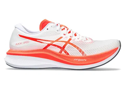 Pre-owned Asics Men's  Magic Speed 3 Sneakers In White/sunrise Red