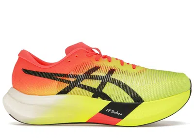 Pre-owned Asics Men's  Metaspeed Edge Paris Sneakers In Safety Yellow/black