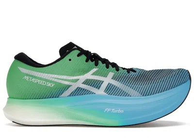 Pre-owned Asics Men's  Metaspeed Sky+ Green Blue Sneakers In Black/new Leaf In Multi