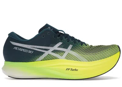 Pre-owned Asics Men's  Metaspeed Sky+ Sneakers In Velvet Pine/safety Yellow