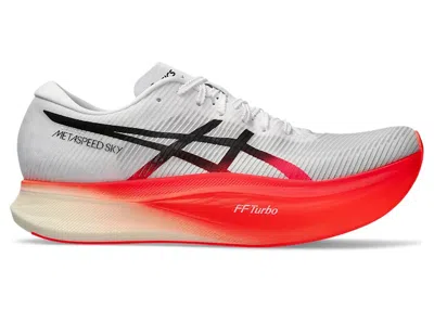 Pre-owned Asics Men's  Metaspeed Sky+ Sunrise Red Sneakers In White/black In Multi