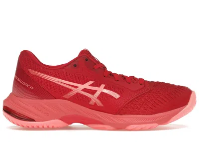 Pre-owned Asics Men's  Netburner Ballistic Ff 3 Sneakers In Speed Red/sun Coral