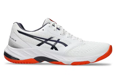 Pre-owned Asics Men's  Netburner Ballistic Ff 3 Sneakers In White/indigo Fog