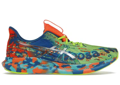 Pre-owned Asics Men's  Noosa Tri 14 Lake Drive Orange Sneakers In Hazard Green/lake Drive Blue In Multi