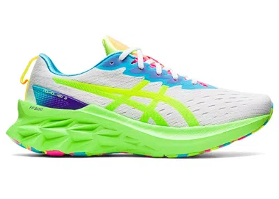 Pre-owned Asics Men's  Novablast 2 Sneakers In White/safety Yellow