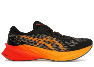Pre-owned Asics Men's  Novablast 3 Sneakers In Black/amber In Multi