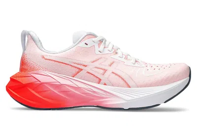 Pre-owned Asics Men's  Novablast 4 Sneakers In White/sunrise Red In Multi