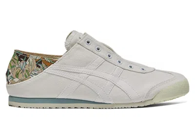 Pre-owned Asics Men's  Onitsuka Tiger Mexico 66 Paraty Floral Sneakers In White/light Steel