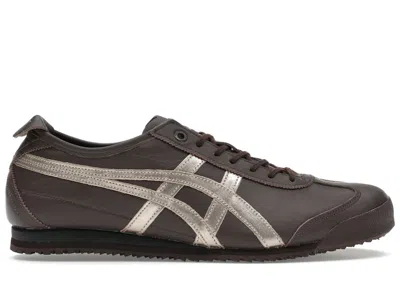 Pre-owned Asics Men's  Onitsuka Tiger Mexico 66 Sd Sneakers In Licorice Brown/champagne