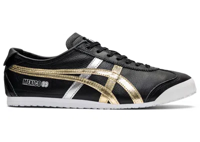 Pre-owned Asics Men's  Onitsuka Tiger Mexico 66 Silver Sneakers In Black/gold In Multi