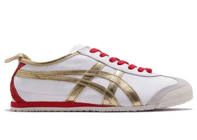 Pre-owned Asics Men's  Onitsuka Tiger Mexico 66 Sneakers In White/pure Gold/red In Multi