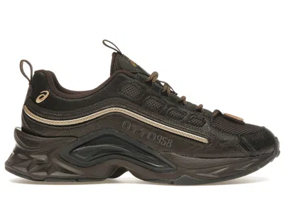 Pre-owned Asics Men's  Protoblast Otto958 Sneakers In Dark Brown/pure Gold