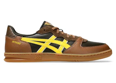 Pre-owned Asics Men's  Skyhand Og Sneakers In Black Coffee/tai Chi Yellow
