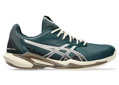 Pre-owned Asics Men's  Solution Speed Ff 3 Clay Sneakers In Saxon Green/birch