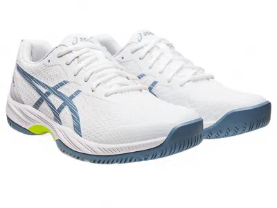 Asics Men's Gel Game 9 Shoes In White Steel Blue