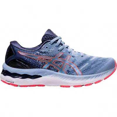 Asics Men's Gel Nimbus 23 Water Resistant Sneakers In Light Blue/dusty Blue/coral/bright Orange/white In Multi