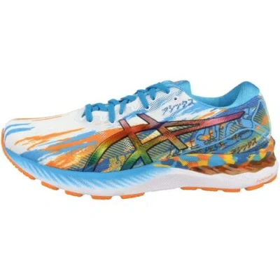 Pre-owned Asics Men's Road Running Shoe, Digital Aqua Marigold Orange, 8.5