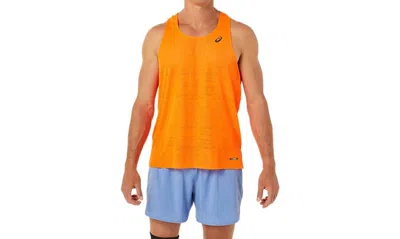 Asics Men's Ventilate Actibreeze Singlet Shirt In Shocking Orange In Multi