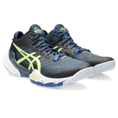 Pre-owned Asics Men's Volleyball Shoes Metarise 1051a058 401 / French Blue/glow Yellow 2e