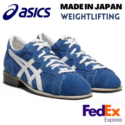 Pre-owned Asics Men's Weight Lifting Shoes Weightlifting 1163a006 400 Blue/white