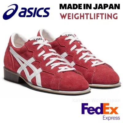 Pre-owned Asics Men's Weight Lifting Shoes Weightlifting 1163a006 600 Red / White