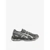Asics Mens Carbon Cement Grey Gel-nyc 2055 Mesh And Faux-leather Low-top Trainers