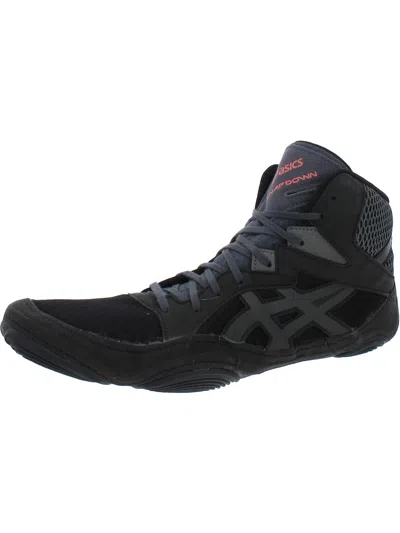 Asics Mens Lace-up Manmade Other Sports Shoes In Black