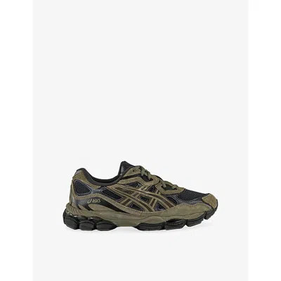 Asics Mens Loden Green Graphite Gel-nyc Mesh And Suede Low-top Trainers Eur 43 / 9 Uk In Brown