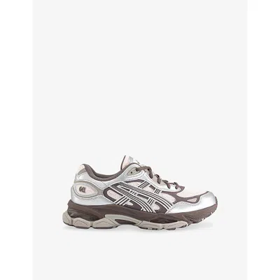 Asics Mens Pink Cloud Pure Silver Gel-nyc 2.0 Leather And Mesh Trainers In Animal Print