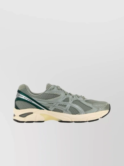 Asics Mesh And Synthetic Leather Sneakers With Padded Ankle In Green