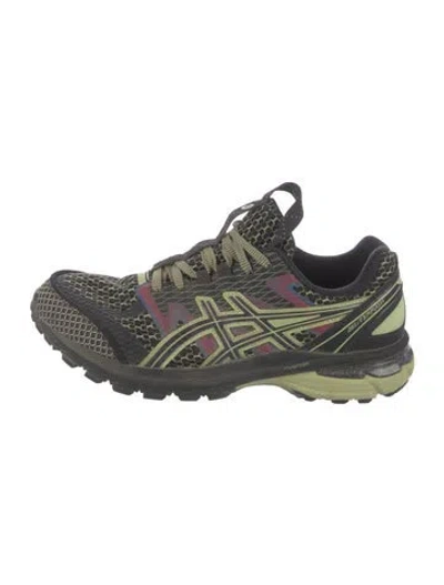Pre-owned Asics Mesh Graphic Print Athletic Sneakers In Green