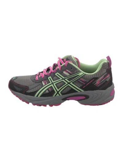 Pre-owned Asics Mesh Graphic Print Athletic Sneakers In Grey