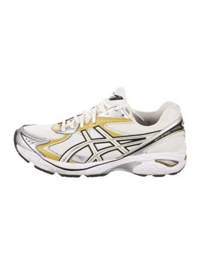 Pre-owned Asics Mesh Leather Trim Embellishment Athletic Sneakers In White