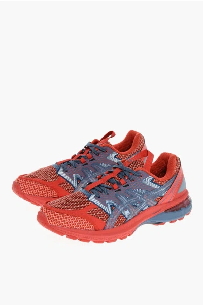 Asics Mesh Low-top Sneakers Us4-gel-terrain With Contrast Details In Brown