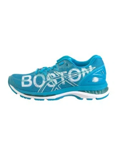 Pre-owned Asics Mesh Printed Sneakers In Blue